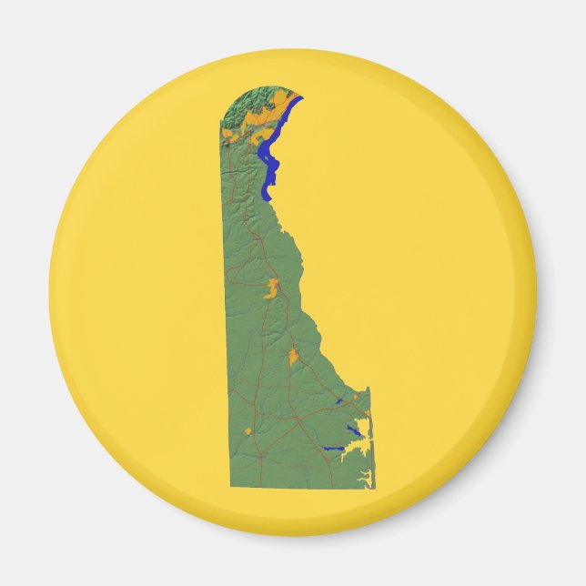 Íman Imagem de Mapa Delaware (Frente)