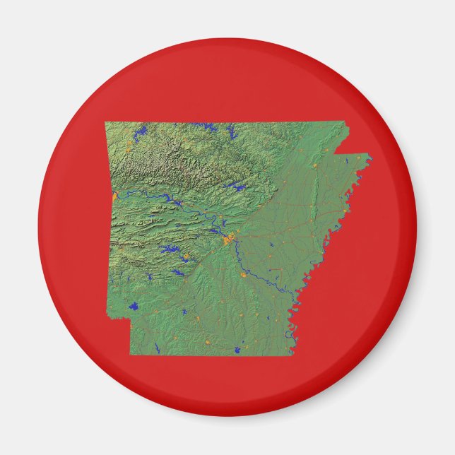 Íman Imagem de Mapa do Arkansas (Frente)