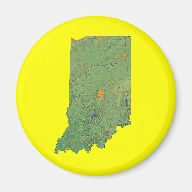 Íman Imagem de Mapa do Indiana (Frente)