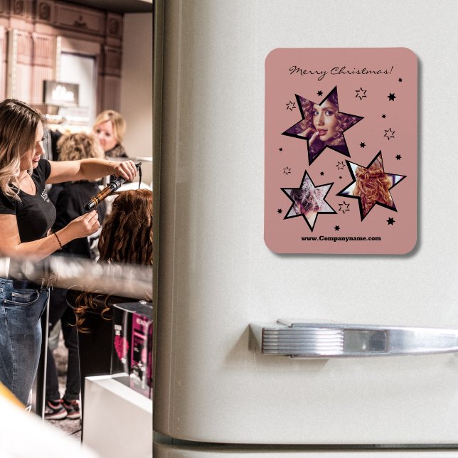 Íman Imagem de Natal Personalizada Stary Hairstylist (Hairstylist Starry Custom Photos Christmas Magnet)
