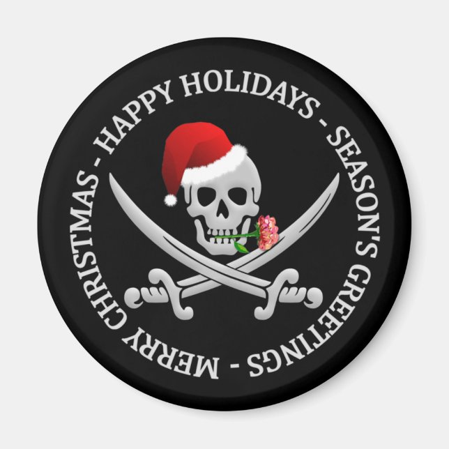 Íman Imagem de Natal Pirata (Frente)