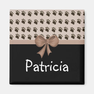 Íman Imagem de Nome Personalizado da Pata de Cães
