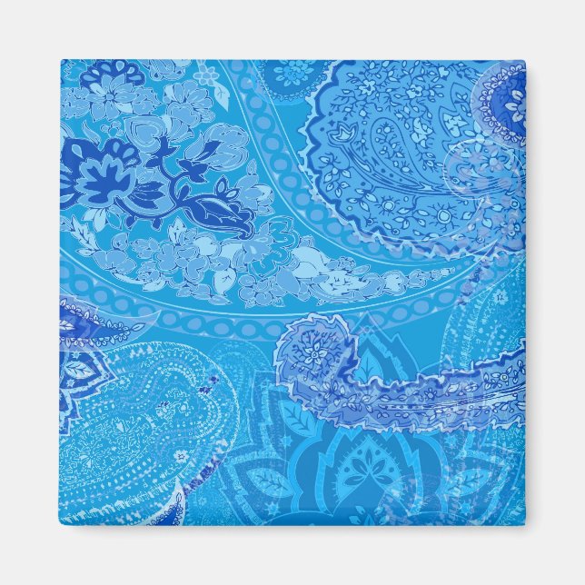 Íman Imagem de Paisley Azul (Frente)