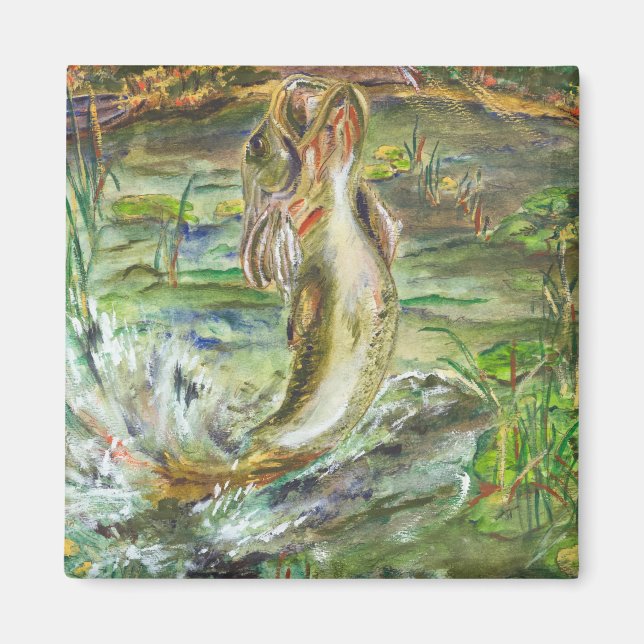 Íman Imagem de Peixe de Aquarela (Frente)