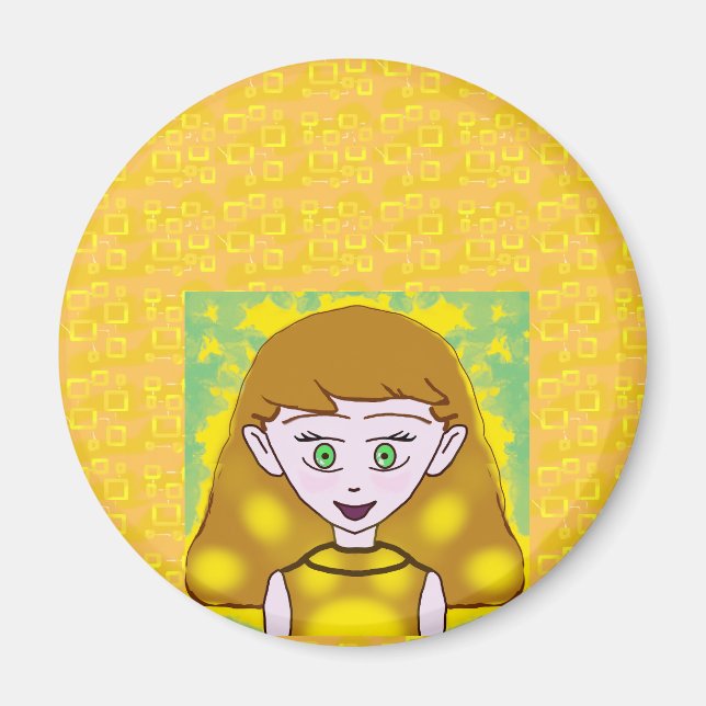 Íman Imagem de Personalidade Magnética de Popcorn Anime (Frente)