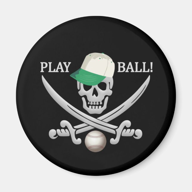 Íman Imagem de Pirata de Baseball (Frente)