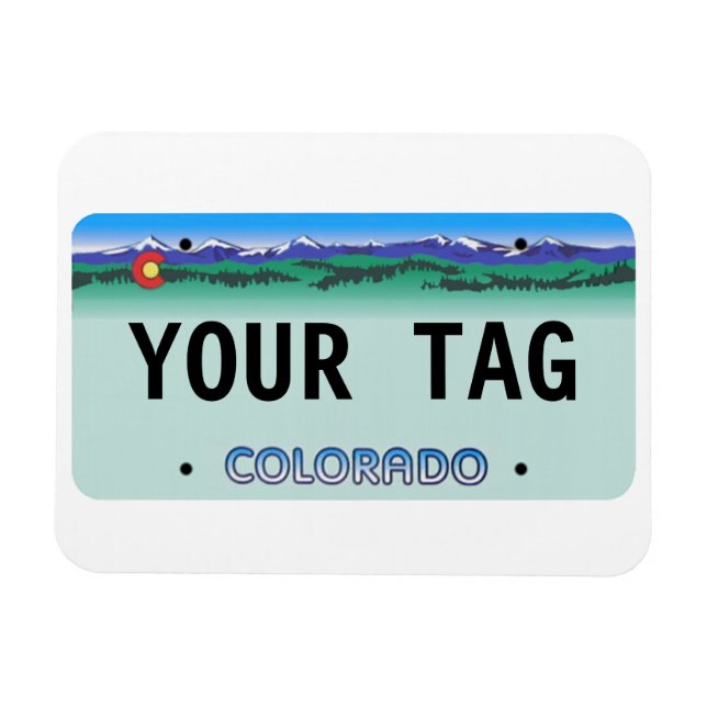 Íman Imagem de Placa de Licença do Colorado Personaliza (Horizontal)