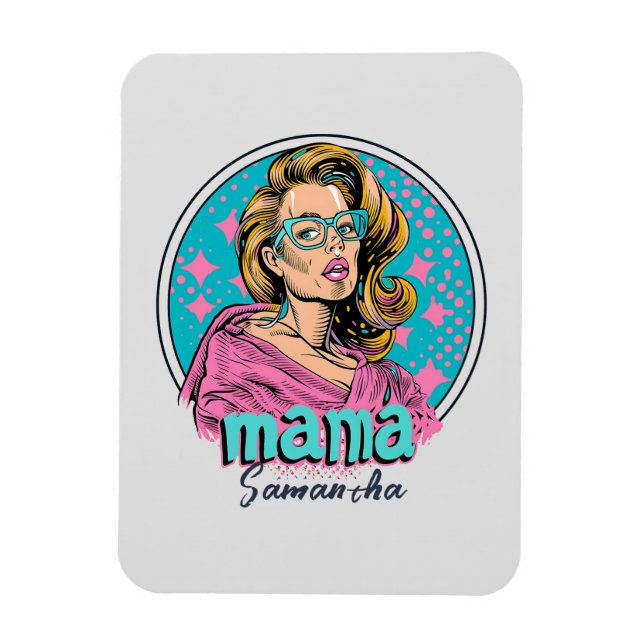 Íman Imagem de Pop de Arte (8) da Mãe Retro Personaliza (Vertical)