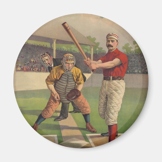 Íman Imagem de Poster de Baseball Vintage (Frente)