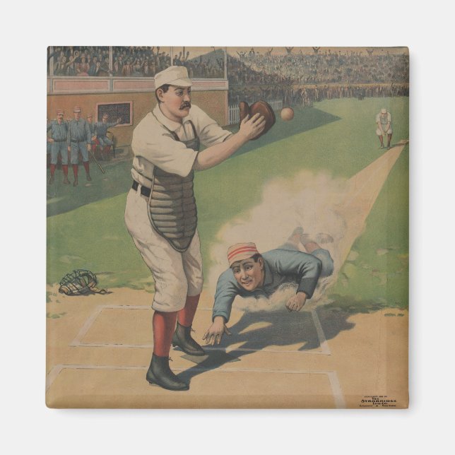 Íman Imagem de Poster de Baseball Vintage (Frente)