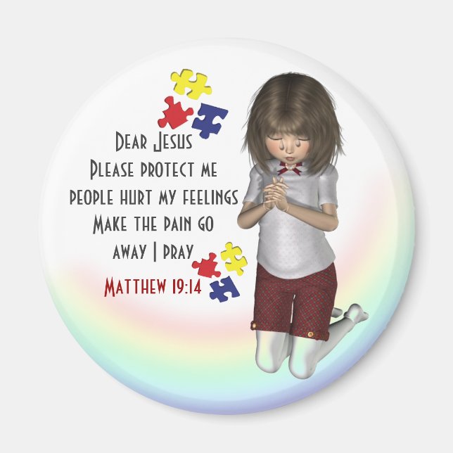 Íman Imagem de Sentimentos de Sensibilização Autismo (Frente)