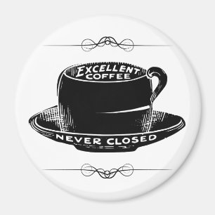 Íman Imagem de sinal de café com café da Vintage