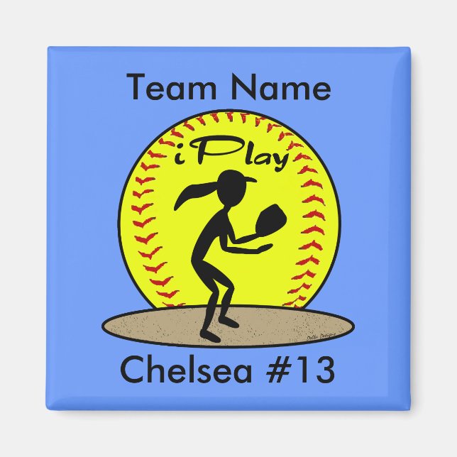 Íman Imagem de Softball Fastpitch (Frente)