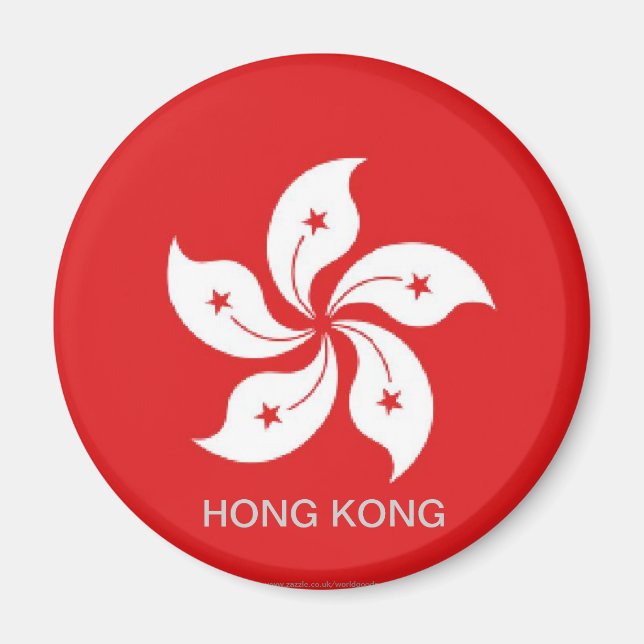 Íman Imagem de souvenir da bandeira de Hong Kong (Frente)