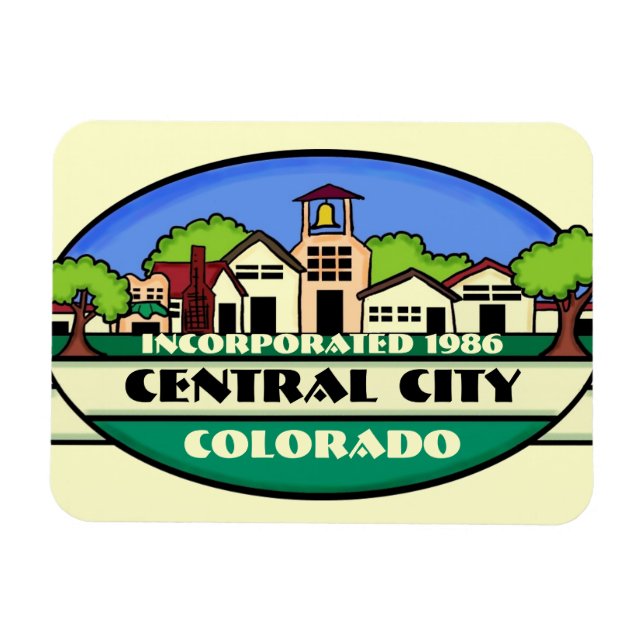 Íman Imagem de souvenir da pequena cidade do Colorado C (Horizontal)