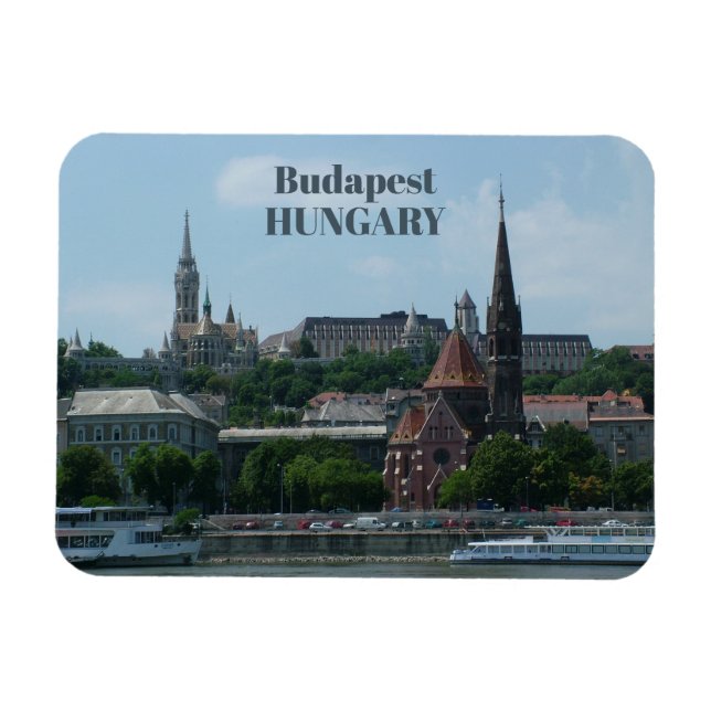 Íman Imagem de texto personalizado de Budapeste 2 (Horizontal)