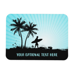 Íman Imagem de texto personalizado do Beach Surfer