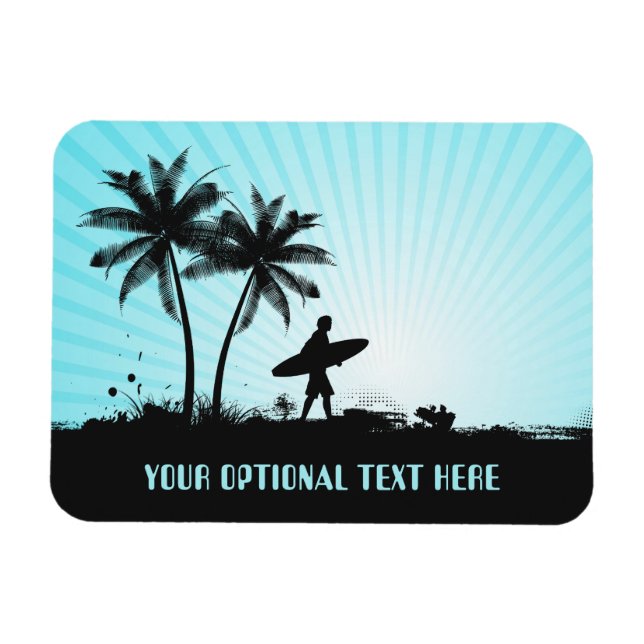 Íman Imagem de texto personalizado do Beach Surfer (Horizontal)