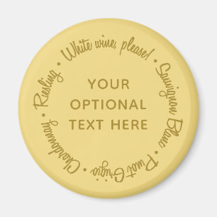 Íman Imagem de texto personalizado dos vinhos brancos