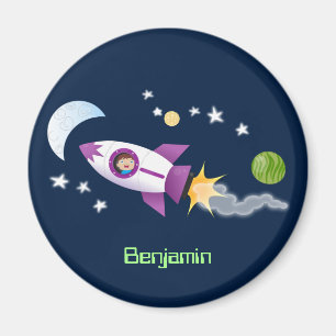Íman Imagem de um foguete em cartoon espacial