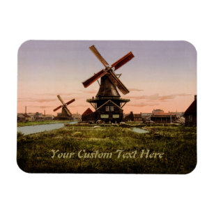 Íman Imagem de Vintage Dutch Windmills