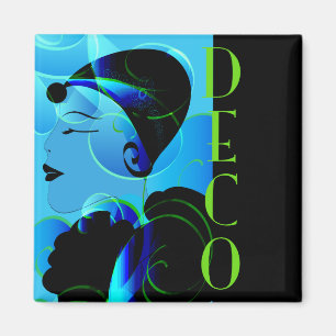 Íman Imagem Deco de Arte Azul