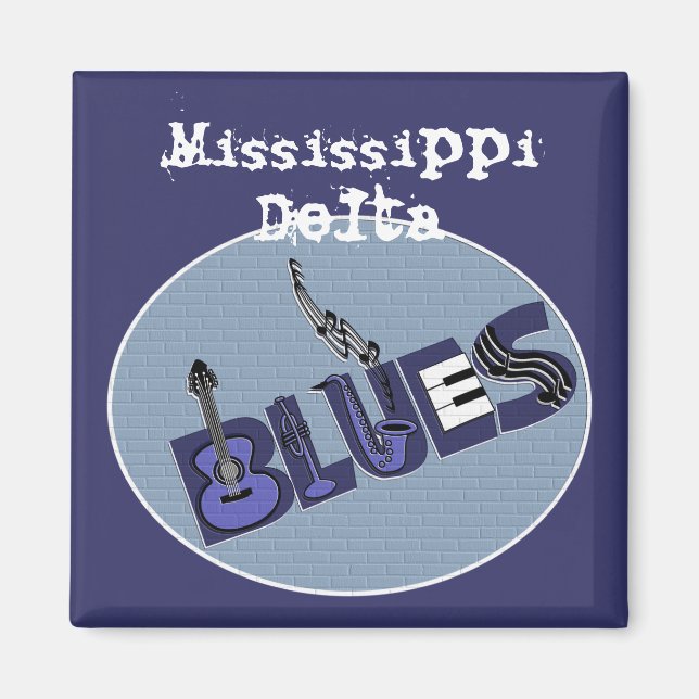 Íman Imagem Delta Blues do Mississippi (Frente)
