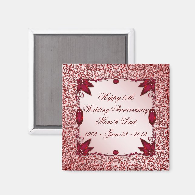 Íman Imagem do 40º Aniversário de Casamento (Front/Back)
