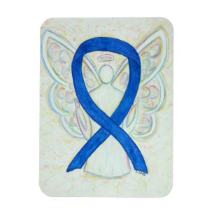 Íman Imagem do Anjo da Fita de Sensibilização Azul