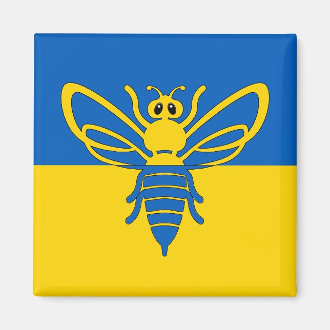Íman Imagem do Biene vor der ukrainischen Flagge (Frente)