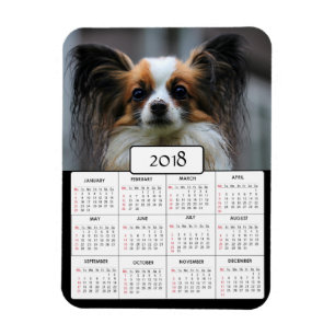 Íman Imagem do Calendário 2018 Personalizada do Cachorr