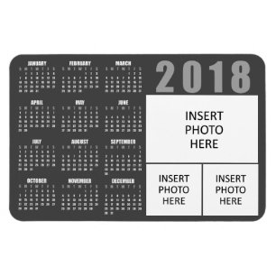 Íman Imagem do Calendário para 2018 - 3 Imagens
