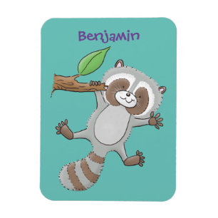 Íman Imagem do desenho animado do bebê guaxinim feliz