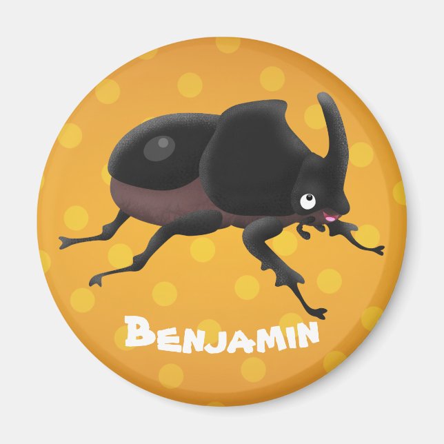 Íman Imagem do desenho animado do besouro da rinoceront (Frente)