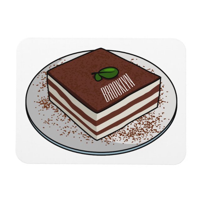 Íman Imagem do desenho do bolo Tiramisu (Horizontal)