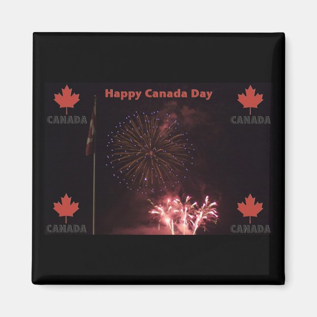 Íman Imagem do Dia do Canadá Feliz (Frente)