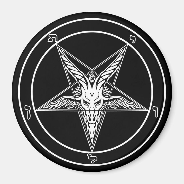 Íman Imagem do Estilo Antigo do Baphomet - 3 polegadas (Frente)