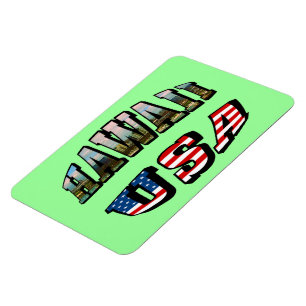 Íman Imagem do Havaí e Texto de Sinalizador dos EUA