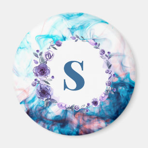 Íman Imagem do ímã de fundo de aquarela com letra s i