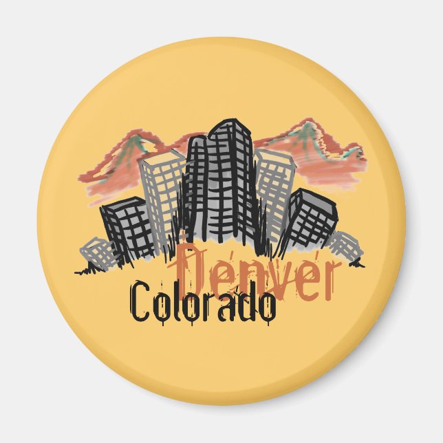 Íman Imagem do linha do horizonte Denver Colorado (Frente)