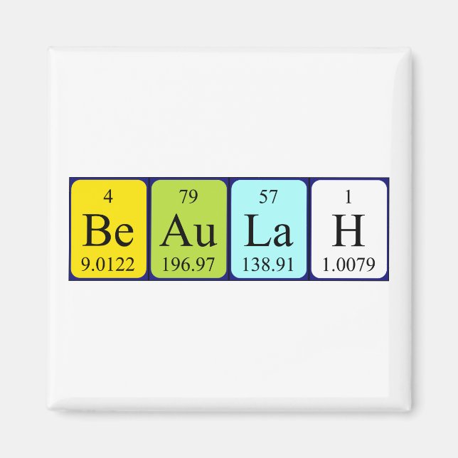 Íman Imagem do nome da mesa periódica Beaulah (Frente)