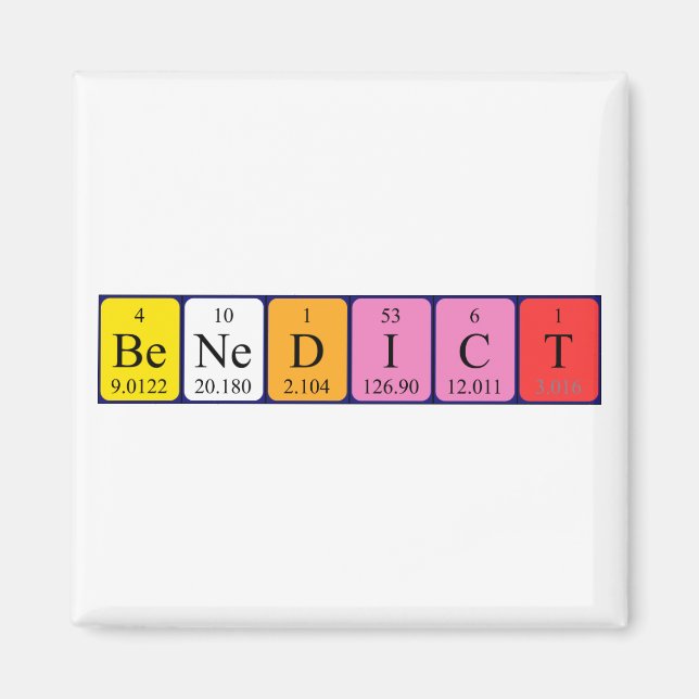 Íman Imagem do nome da mesa periódica Benedict (Frente)