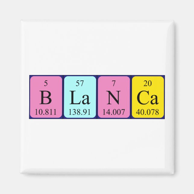 Íman Imagem do nome da mesa periódica Blanca (Frente)