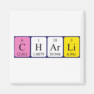 Íman Imagem do nome da mesa periódica Charli