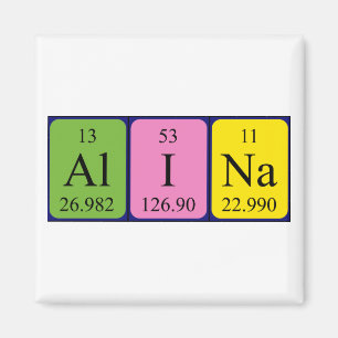 Íman Imagem do nome da mesa periódica da Alina