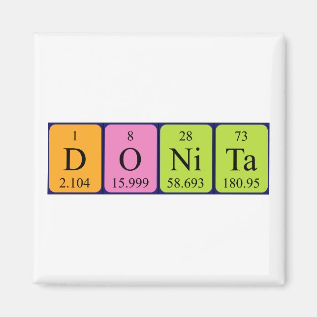 Íman Imagem do nome da mesa periódica da Donita (Frente)