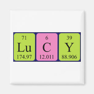 Íman Imagem do nome da mesa periódica da Lucy