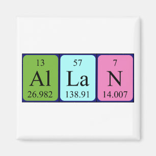 Íman Imagem do nome da mesa periódica de Allan