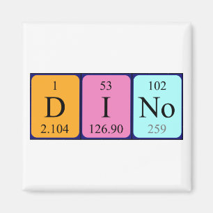 Íman Imagem do nome da mesa periódica Dino
