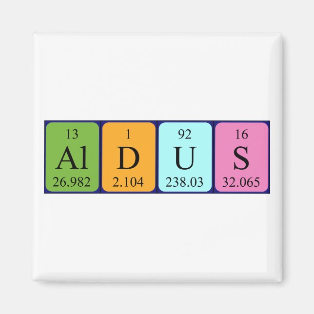 Íman Imagem do nome da mesa periódica do Aldus (Frente)